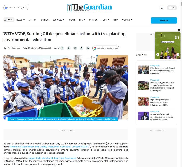 VCDF, Sterling Oil deepen climate action with tree planting